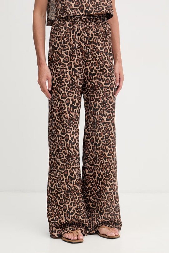 Paramidonna spodnie damskie lniane brązowy SS26LPLEO.1