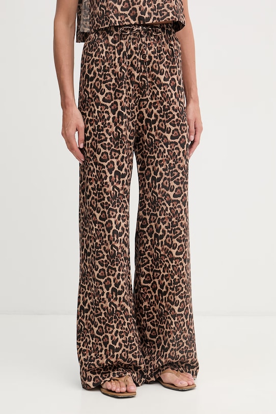 Paramidonna spodnie damskie lniane brązowy SS26LPLEO.1