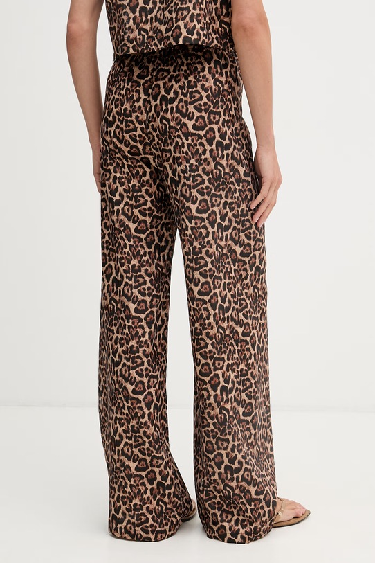 Odzież Paramidonna spodnie damskie lniane SS26LPLEO.1 brązowy