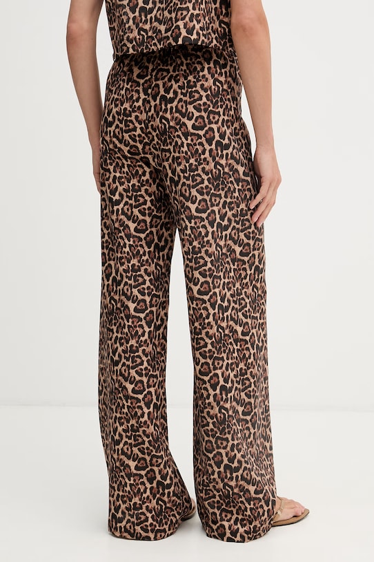 Odzież Paramidonna spodnie damskie lniane SS26LPLEO.1 brązowy