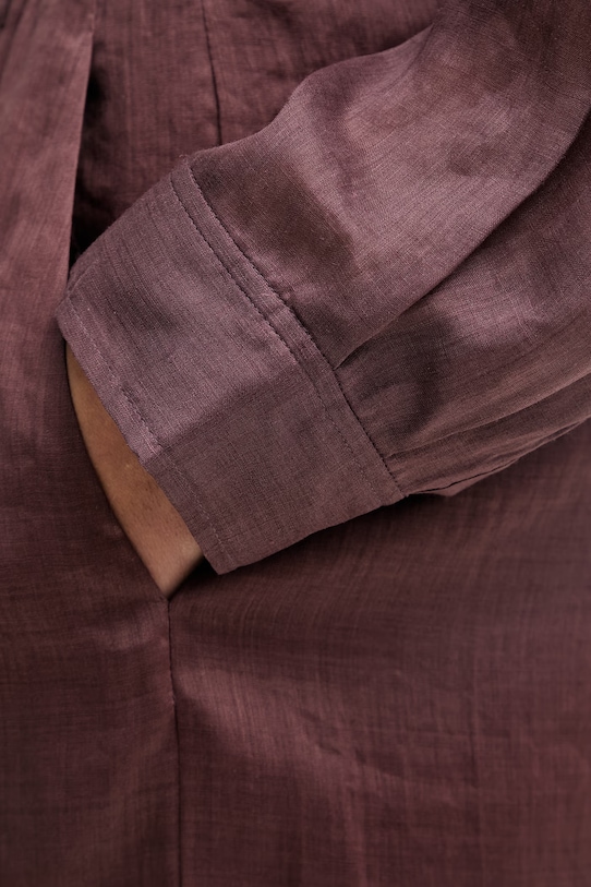 Isabelle Blanche spodnie straight damskie lniane brązowy IS26SS.P065.T017.MOD