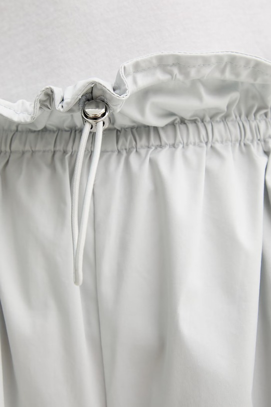 Isabelle Blanche paperbag kalhoty dámské s bavlnou tyrkysová IS26SS.P131.T011