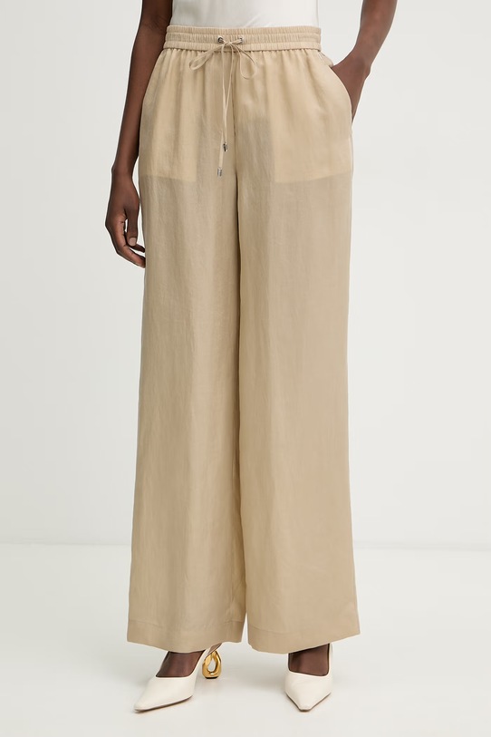 BOSS spodnie palazzo damskie z lyocellem Tavati2 102772 beżowy 50556231