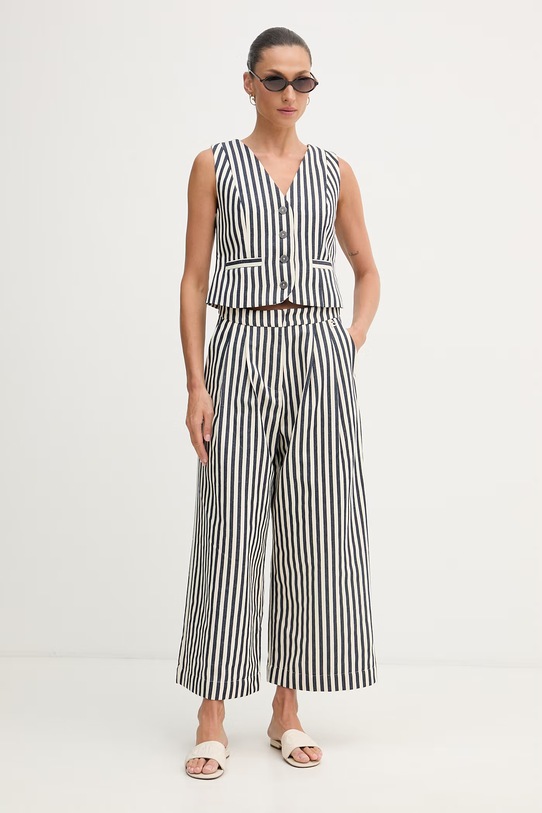 Lola Casademunt spodnie damskie z bawełną LS2614001 granatowy SS26