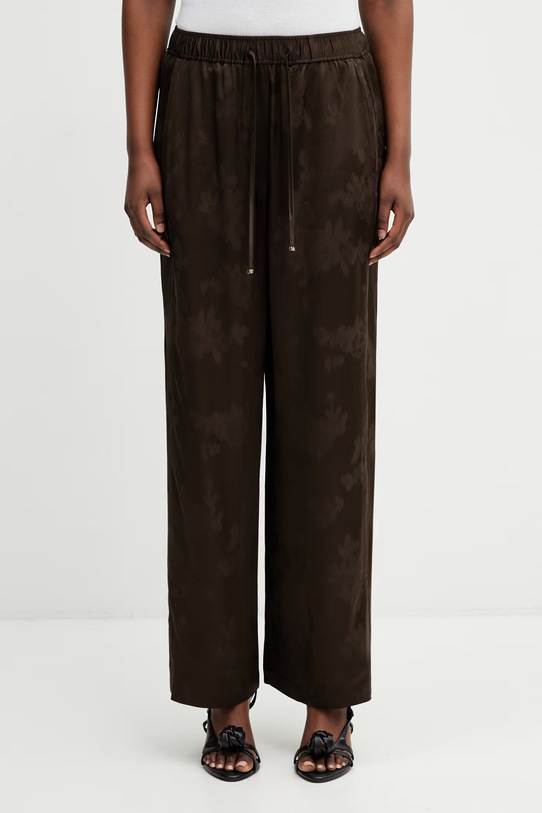 GANNI spodnie palazzo damskie brązowy A1080120