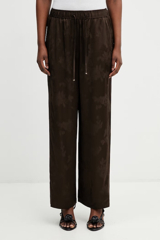 GANNI spodnie palazzo damskie brązowy A1080120