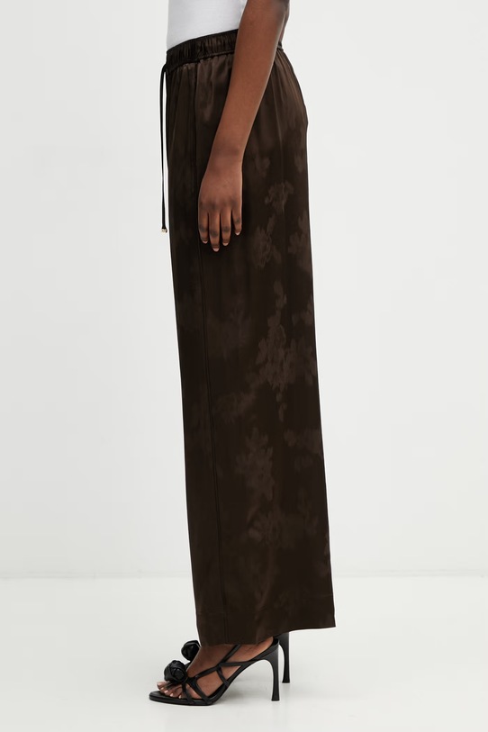 GANNI spodnie palazzo damskie A1080120 brązowy SS26