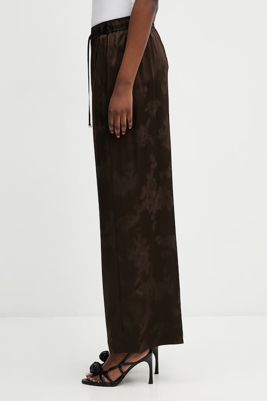 GANNI spodnie palazzo damskie A1080120 brązowy SS26