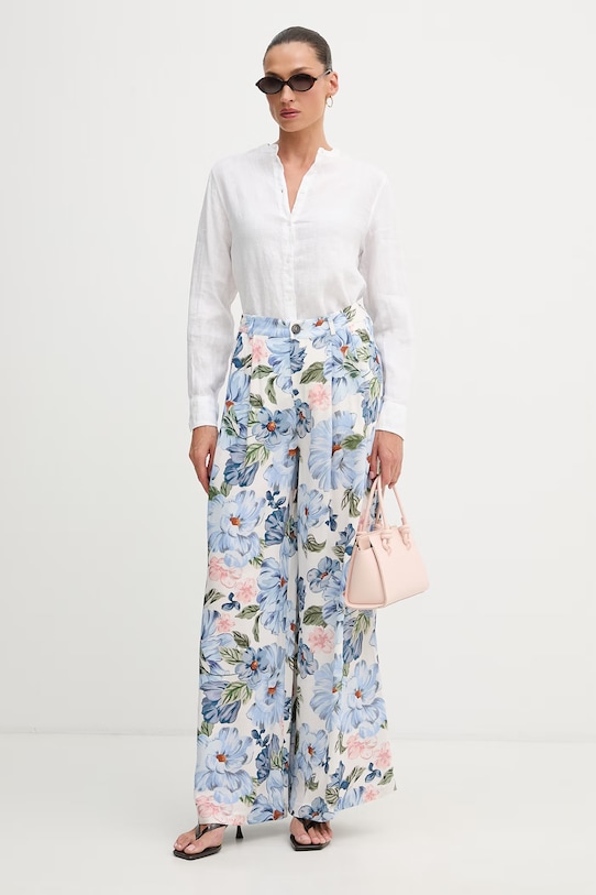 OUI spodnie damskie z wiskozą 97148 niebieski SS26