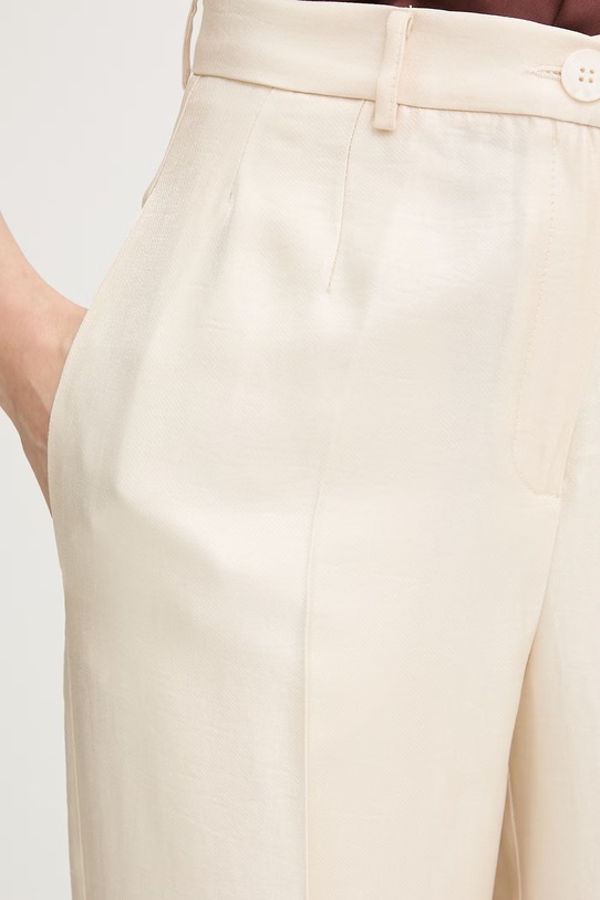 Haveone spodnie palazzo damskie z wiskozy beżowy PGE.Q100