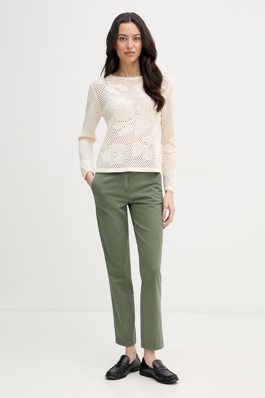 United Colors of Benetton брюки chinos женские из хлопка с эластаном 4Y77DF0AW зелёный SS26