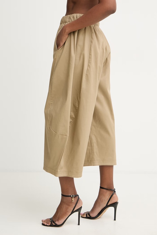 Haveone spodnie damskie z lyocellem beżowy PSO.Q056