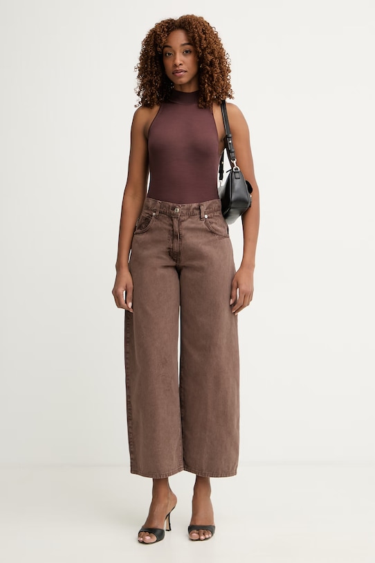 Haveone relaxed fit džíny dámské PLS.Q030 hnědá SS26