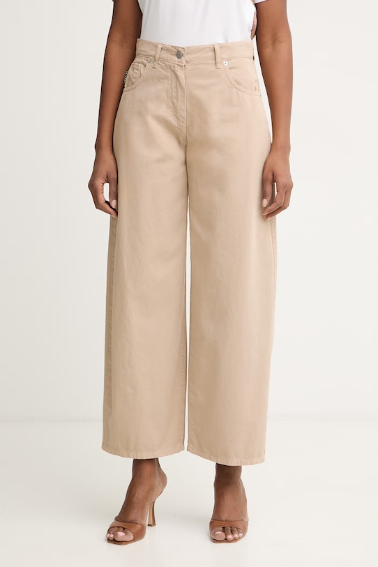 Haveone nohavice dámske bavlnené béžová PLS.Q052