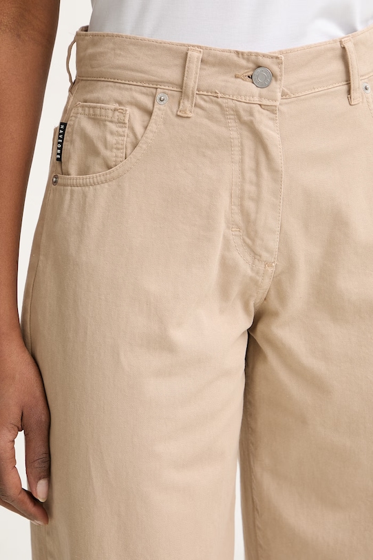 Haveone nohavice dámske bavlnené béžová PLS.Q052