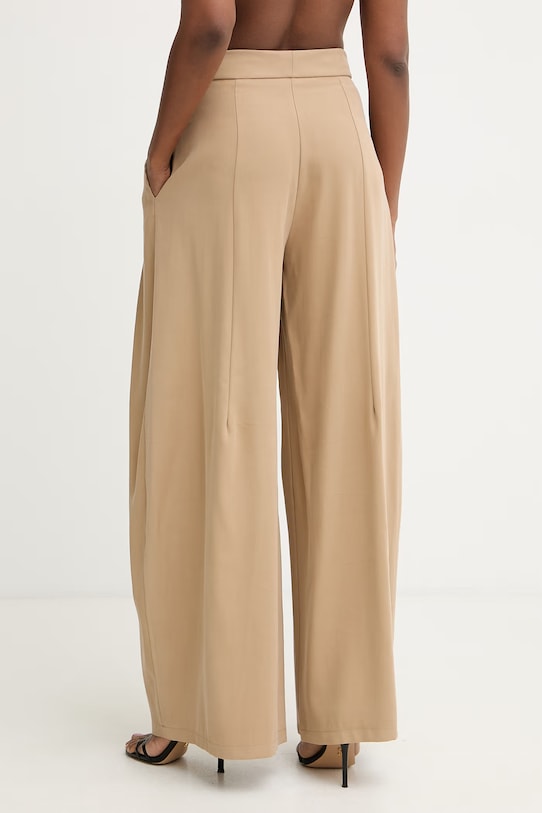 Oblečenie Haveone Nohavice wide leg dámske s viskózou PGE.Q102 béžová