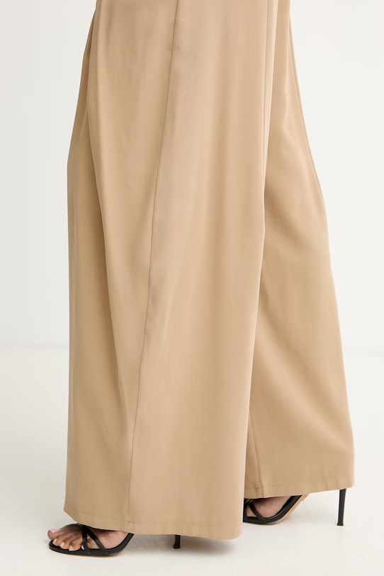 Haveone Nohavice wide leg dámske s viskózou béžová PGE.Q102