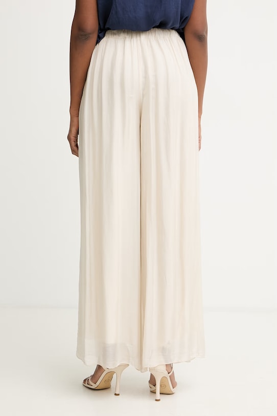 Haveone spodnie palazzo damskie z dodatkiem jedwabiu PCH.Q007 beżowy SS26