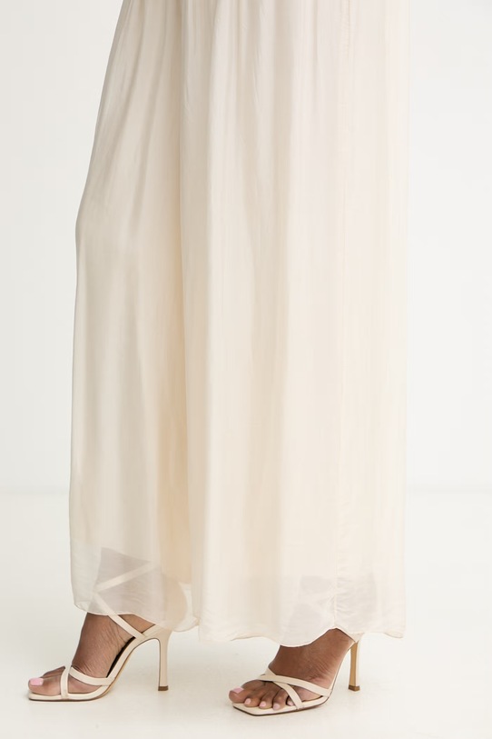 Odzież Haveone spodnie palazzo damskie z dodatkiem jedwabiu PCH.Q007 beżowy