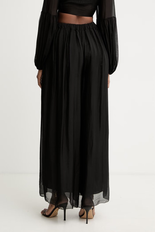 Odzież Haveone spodnie palazzo damskie z dodatkiem jedwabiu PCH.Q007 czarny