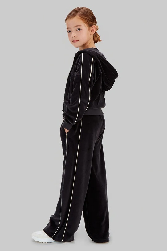 Calvin Klein Jeans spodnie dresowe welurowe dziecięce czarny IG0IG03057.128.176.PPY2