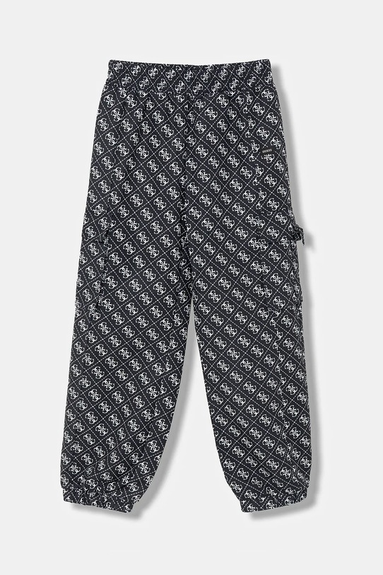 Guess spodnie dziecięce drobny wzór czarny J6RB03.WH2K0.PPY2