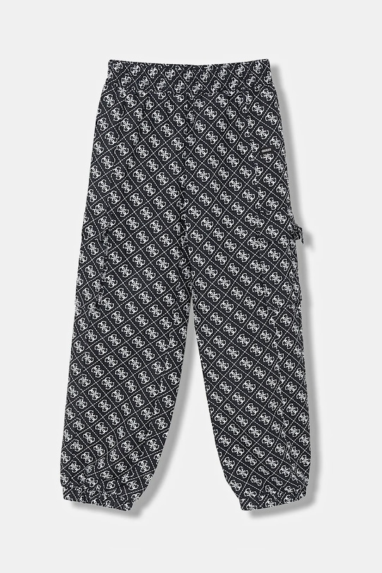Guess spodnie dziecięce drobny wzór czarny J6RB03.WH2K0.PPY2