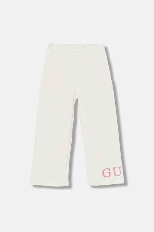 Guess spodnie dresowe bawełniane dziecięce nadruk beżowy K6RB01.KA6R4.PPY2