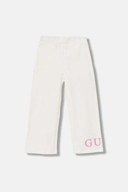 Guess spodnie dresowe bawełniane dziecięce nadruk beżowy K6RB01.KA6R4.PPY2