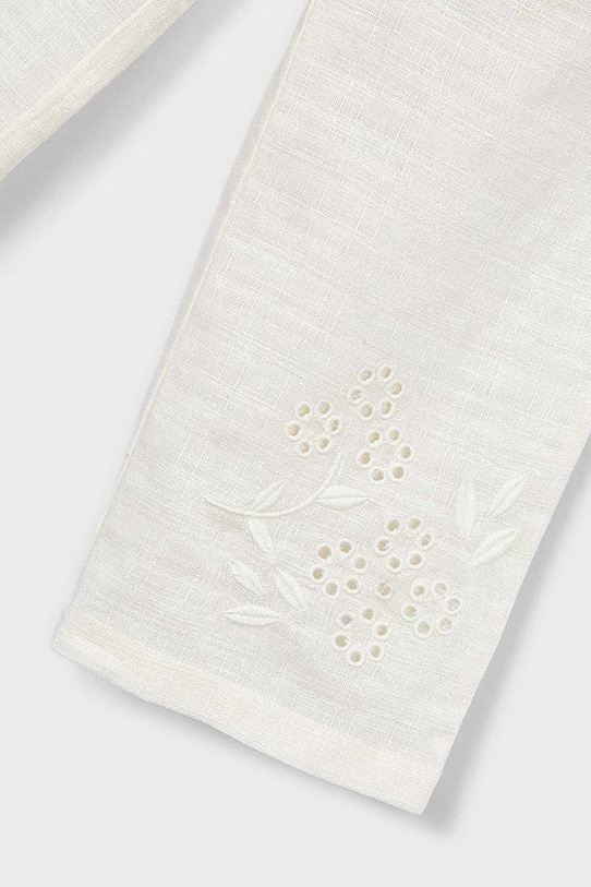 Mayoral spodnie z dodatkiem lnu dziecięce biały 3585.6B.Mini.PPY2