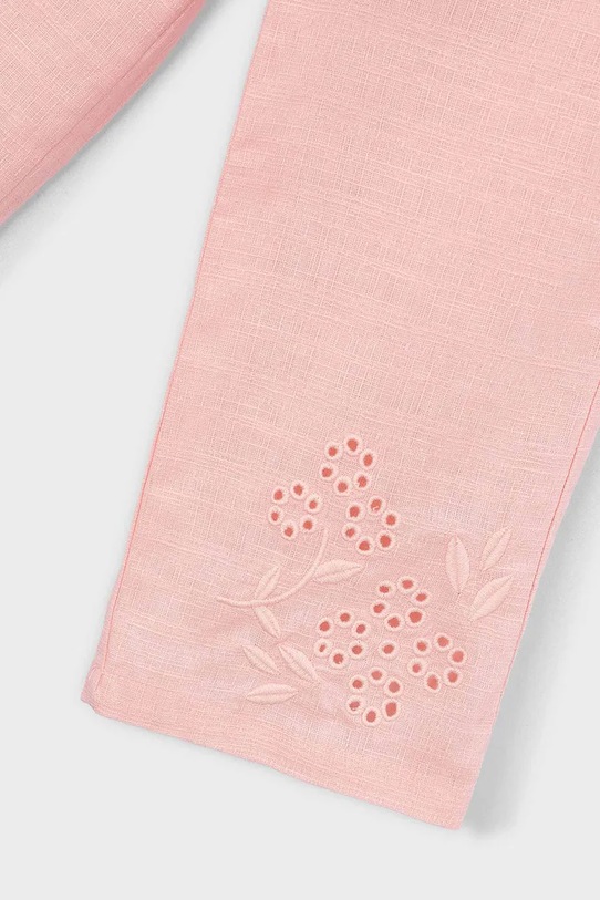 Dziewczynka Mayoral spodnie z dodatkiem lnu dziecięce 3585.6B.Mini.PPY2 różowy