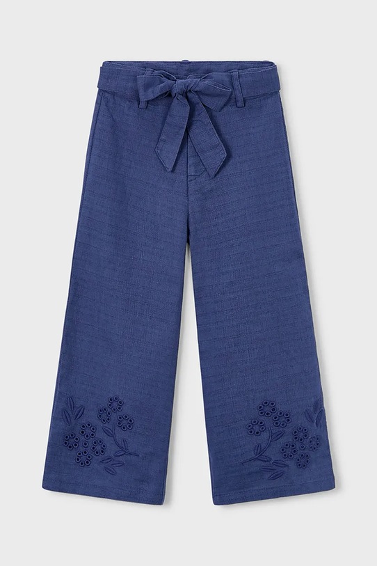 Mayoral spodnie z dodatkiem lnu dziecięce tkanina niebieski 3585.6B.Mini.PPY2