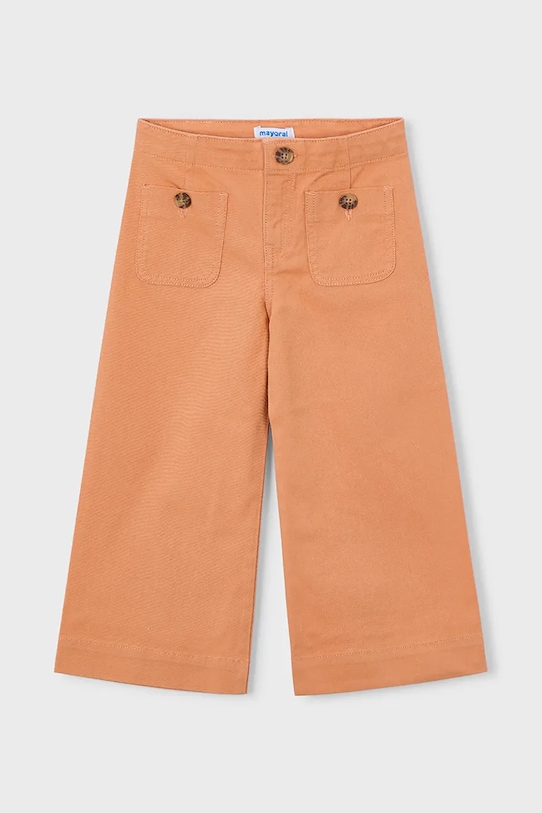 Mayoral spodnie bawełniane dziecięce 3587.6F.Mini.PPY2 pomarańczowy SS26