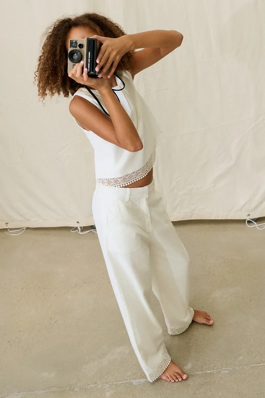 Mayoral pantaloni in lana bambino/a tessuto bianco 6545.8A.Junior.PPY2