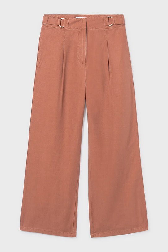 Mayoral spodnie z dodatkiem lnu dziecięce 6551.8C.Junior.PPY2 pomarańczowy SS26