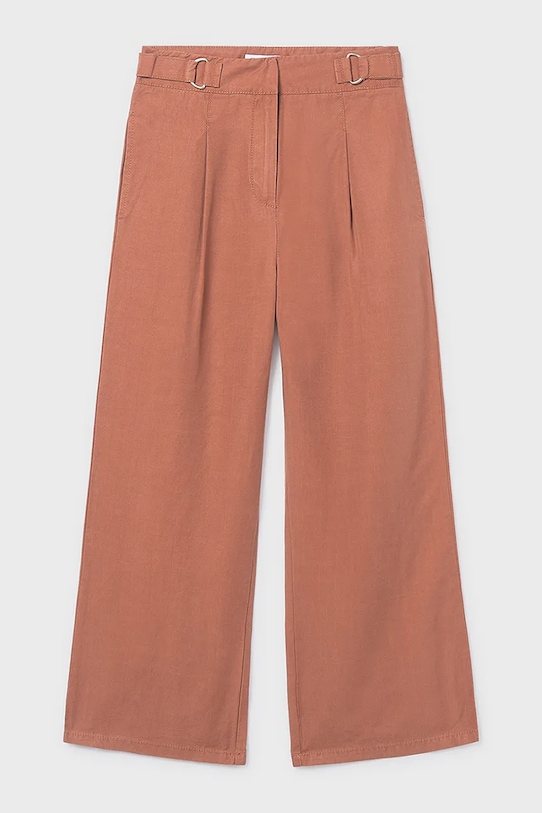 Mayoral spodnie z dodatkiem lnu dziecięce 6551.8C.Junior.PPY2 pomarańczowy SS26