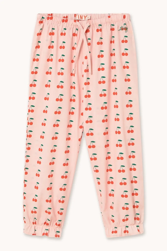 Tinycottons spodnie bawełniane dziecięce CHERRIES PANT SS26.276 różowy SS26