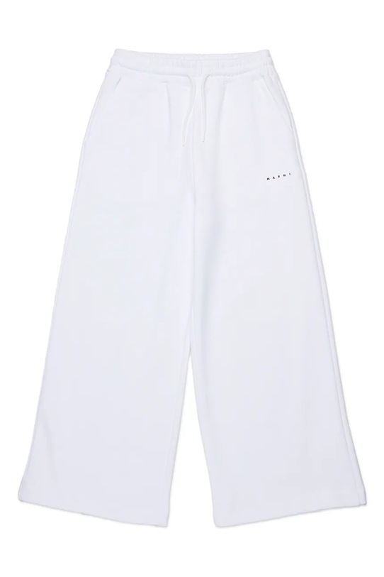 Detské bavlnené tepláky Marni MP190F TROUSERS bavlna biela M01432.M00V0