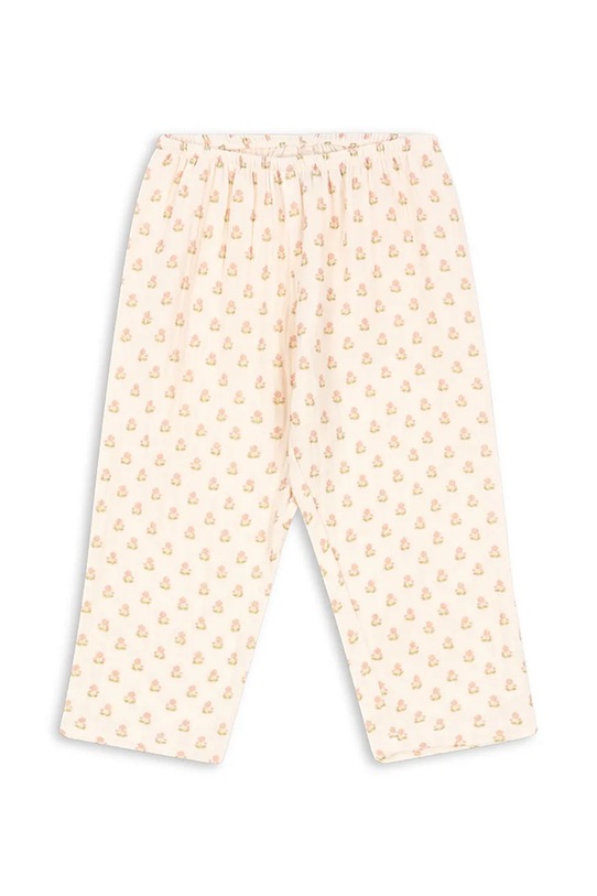 Konges Sløjd spodnie dresowe bawełniane dziecięce COCO PANTS GOTS wzorzyste beżowy KS104742.PPY2