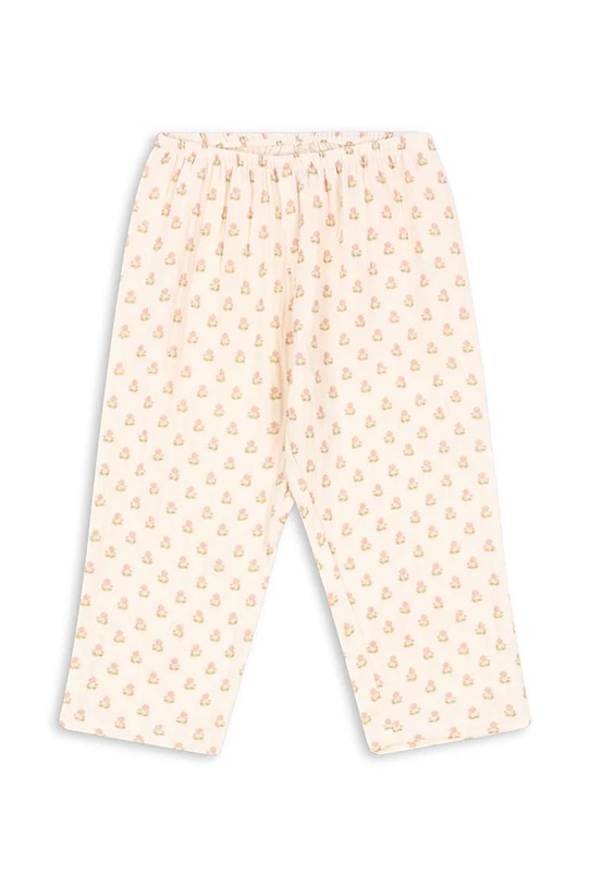 Detské bavlnené tepláky Konges Sløjd COCO PANTS GOTS bavlna béžová KS104742.PPY2
