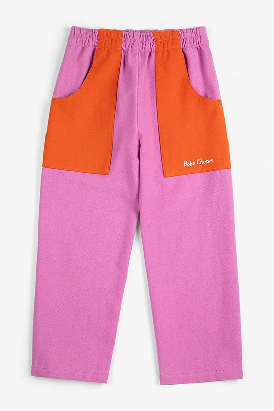 Bobo Choses spodnie dresowe bawełniane dziecięce 126AC093 fioletowy SS26