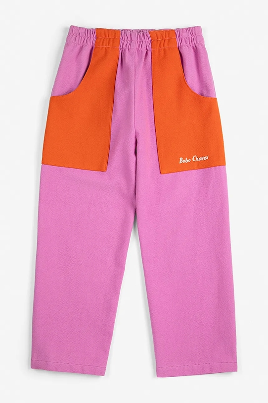 Bobo Choses gyerek pamut melegítőnadrág 126AC093 lila SS26