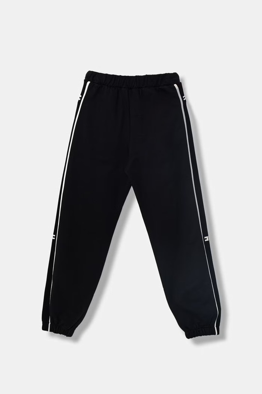 Elisabetta Franchi spodnie dresowe dziecięce bawełniane EFPA316.0.FF002 czarny SS26