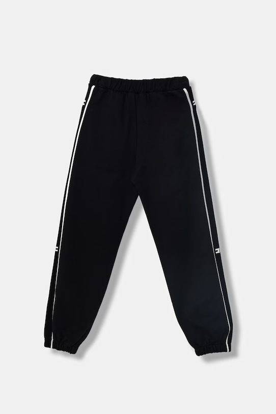Elisabetta Franchi spodnie dresowe dziecięce bawełniane EFPA316.0.FF002 czarny SS26