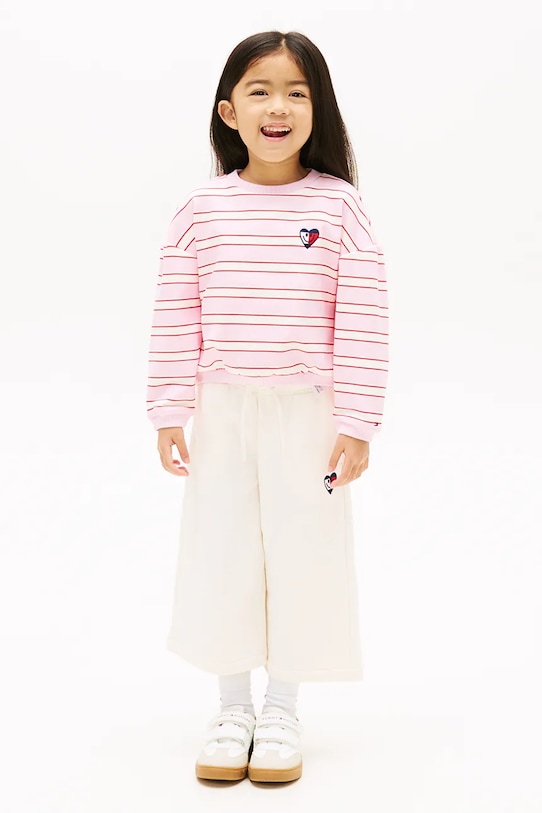 Djevojčice Tommy Hilfiger donji dio trenirke za djecu od pamuka KG0KG09244.98.122.PPY2 bijela