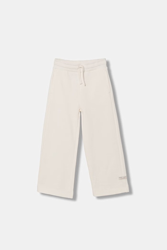 United Colors of Benetton spodnie wide leg dziecięce bawełniane beżowy 3NBMCF06Y.G.Stagionale
