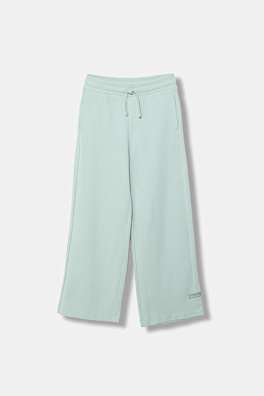 United Colors of Benetton spodnie wide leg dziecięce bawełniane turkusowy 3NBMCF06Y.G.Stagionale