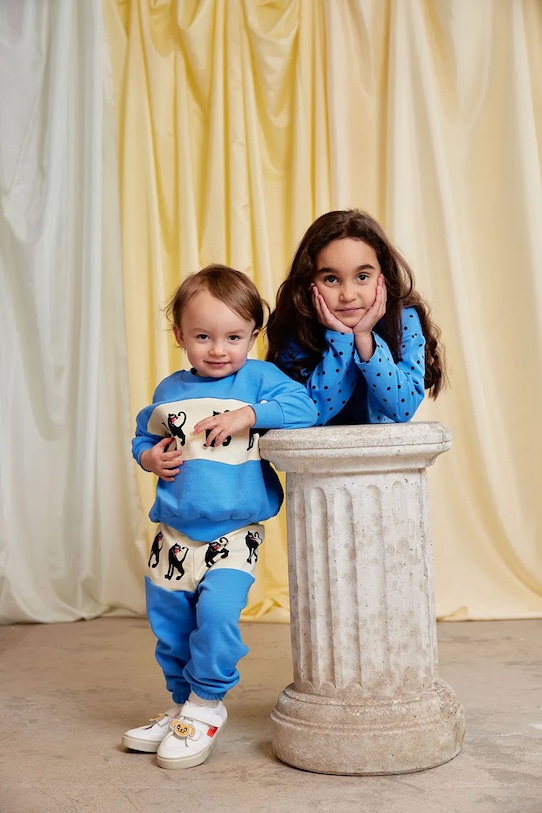Mini Rodini spodnie dresowe bawełniane dziecięce Panther 11000342 niebieski