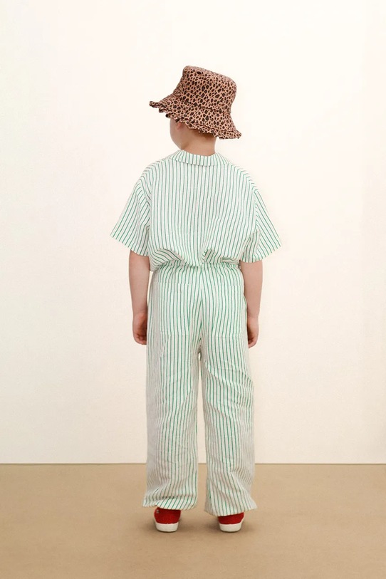 Tinycottons spodnie z dodatkiem lnu dziecięce EMERALD STRIPES PANT SS26.244