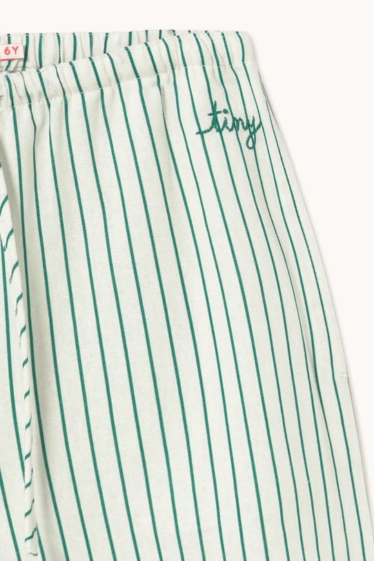 Tinycottons spodnie z dodatkiem lnu dziecięce EMERALD STRIPES PANT biały SS26.244